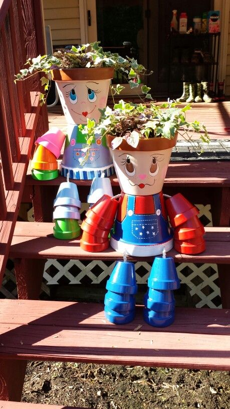 How to DIY Clay Pot Planter People