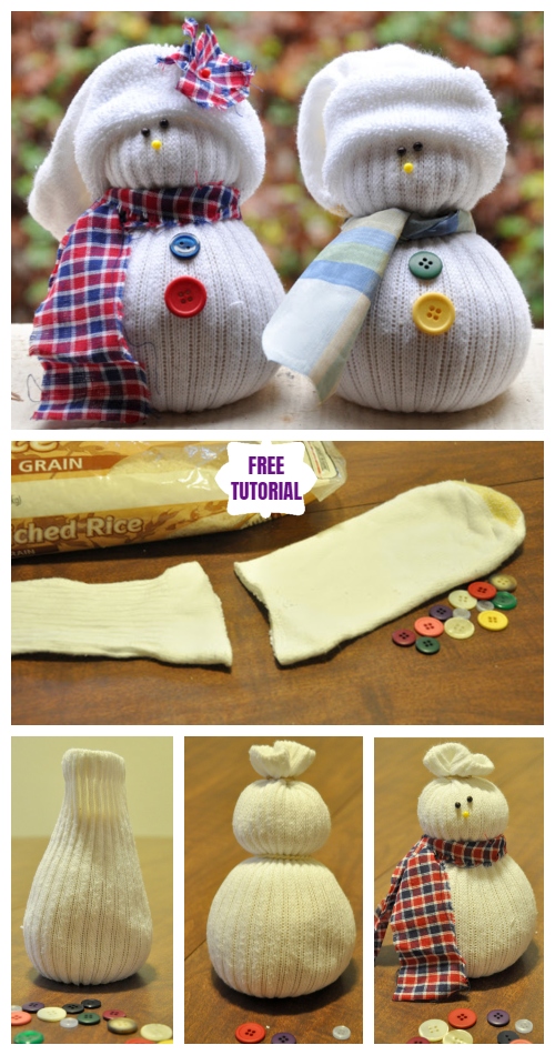 Christmas DIY Cute Sock Snowman Tutorial