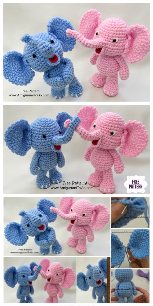 DIY Baby Elephant Crochet Amigurumi Free Patterns 