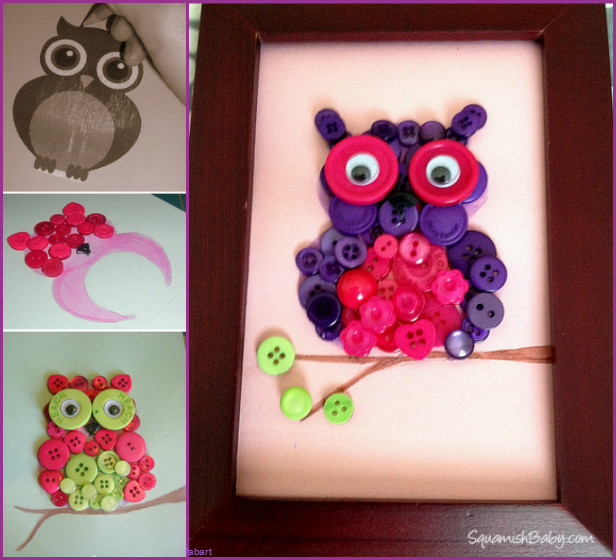 fabartdiy DIY Button Owl Tutorial