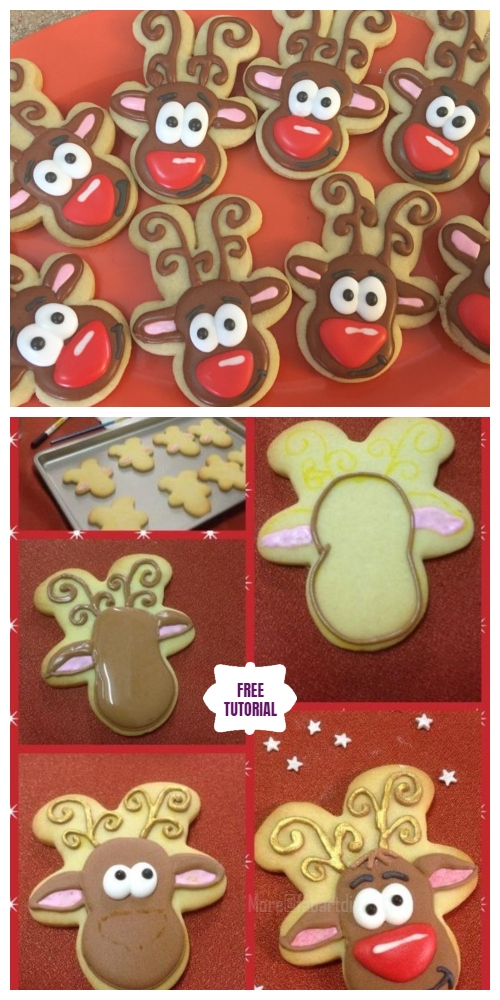 DIY Christmas Upside Down Gingerbread Cookie Cutter Reindeer Cookies Tutorials