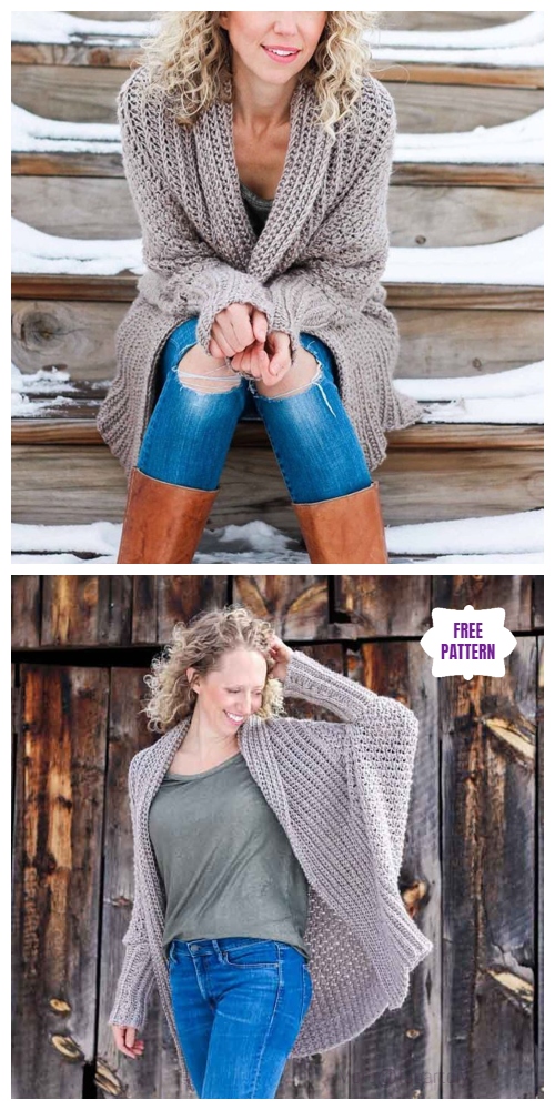 DIY Crochet Cardigan Sweater Coat Free Patterns- Crochet The Habitat Cardigan Free Crochet Pattern