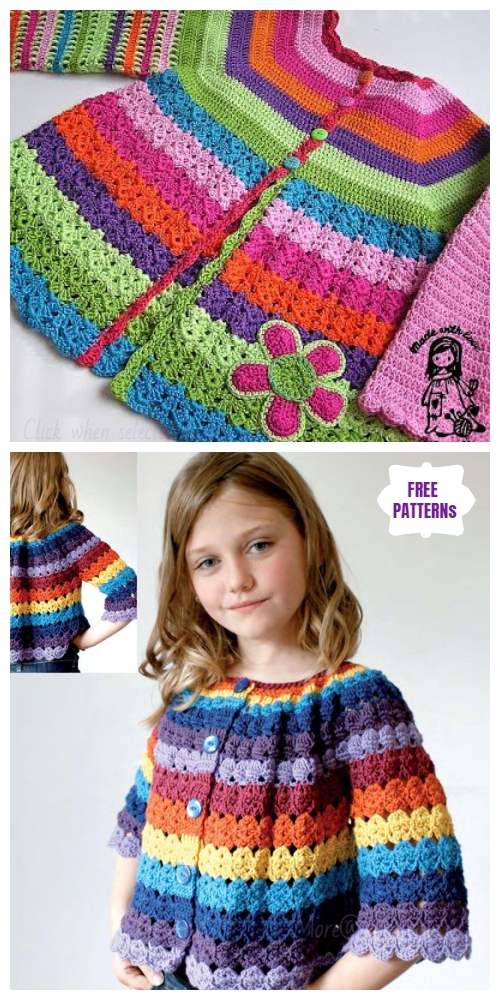 Crochet Girls Flower Cardigan Free Crochet Patterns