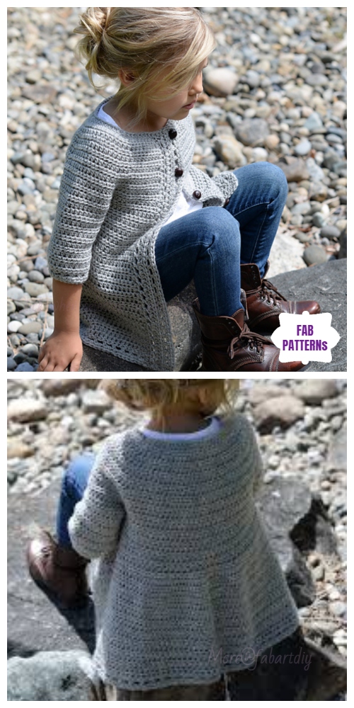 Crochet Girl Cairbre Cardigan Crochet Pattern