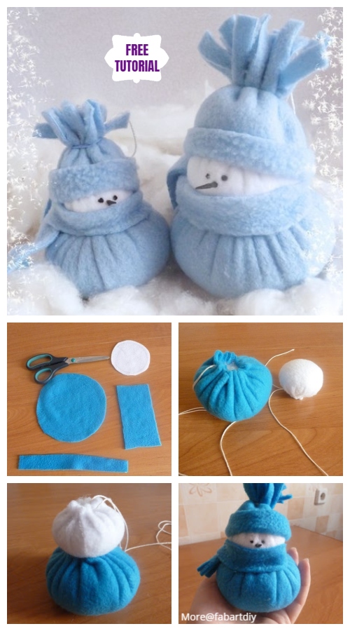 DIY Felt Snowman Tutorial-Sew Snowman