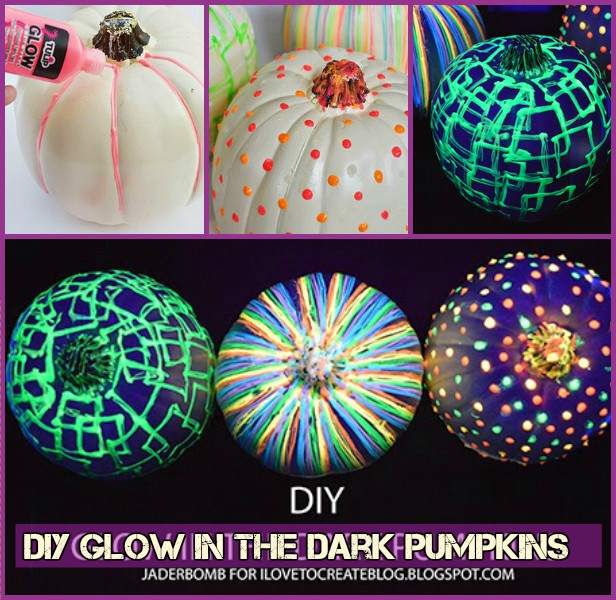 DIY Glow In The Dark Pumpkins Tutorial for Halloween Decoration