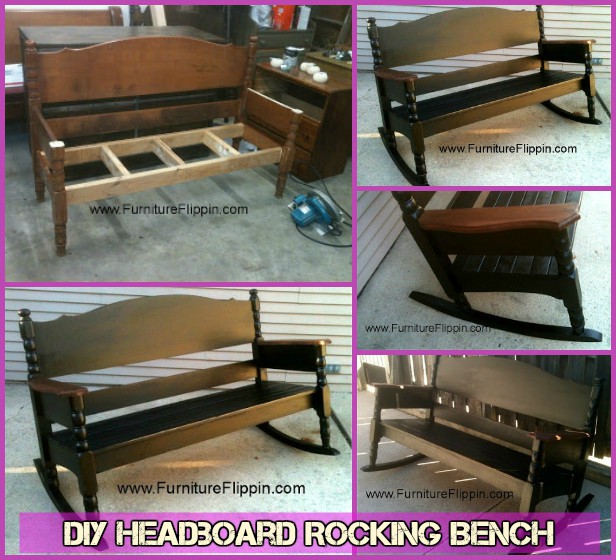 DIY Recycled Triple Headboard Rocking Bench Tutorial