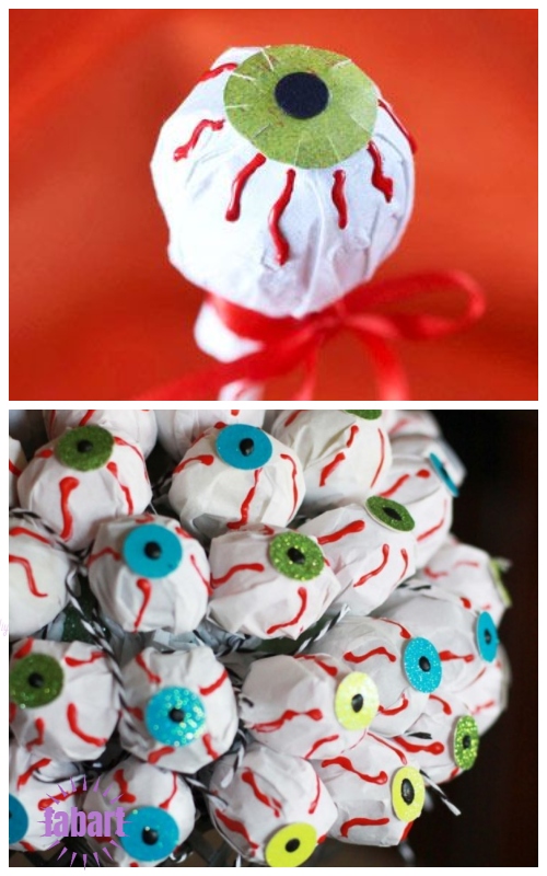 Halloween Lollipop Craft DIY Ideas & Tutorials - Halloween Candy Eyeball DIY Tutorial