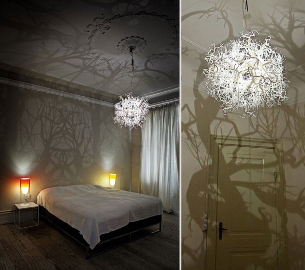 Amazing DIY Forest Tree Shadow Chandelier Inspired by Nature, click for DIY tutorial and video