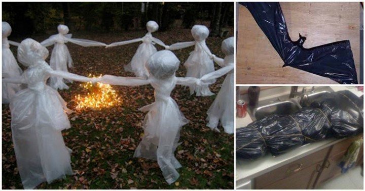 12 DIY Scary Trash Bag Halloween Decorations