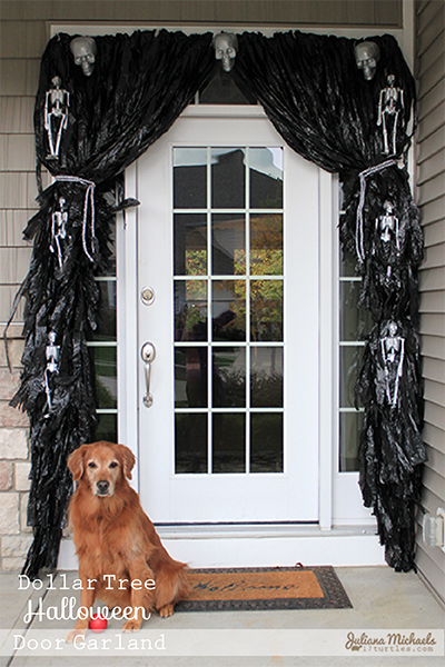 12 DIY Scary Trash Bag Halloween Decorations-Trash Bag Front Door Curtain Garland