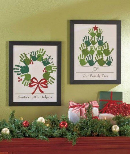 DIY Christmas Hand Print and Foot Print Art