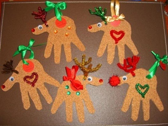 DIY Christmas Hand Print and Foot Print Art