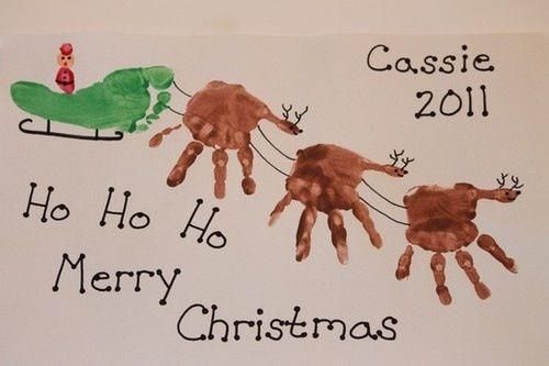 DIY Christmas Hand Print and Foot Print Art
