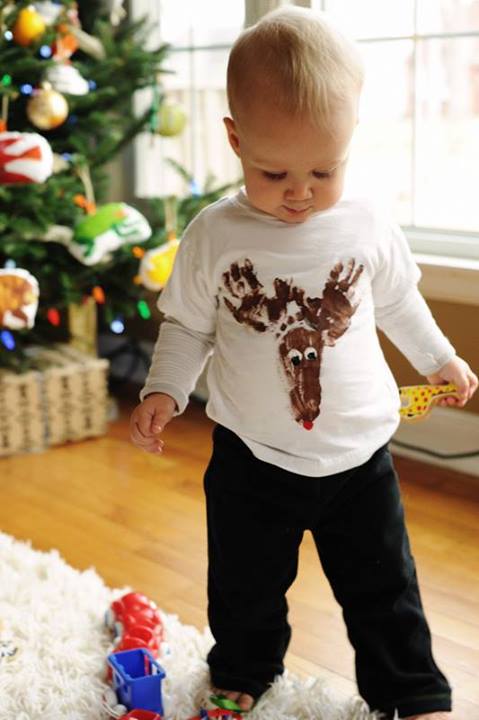 DIY Christmas Hand Print and Foot Print Art