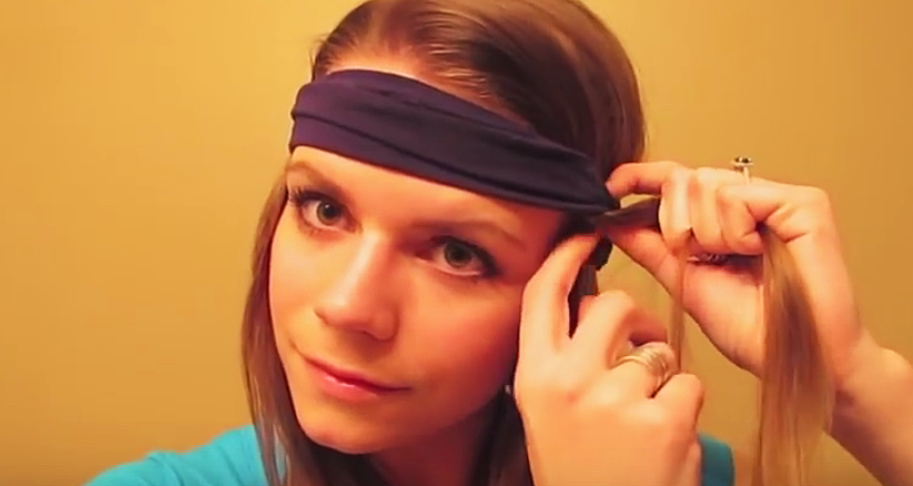 How to DIY No Heat Curls with Headband - video