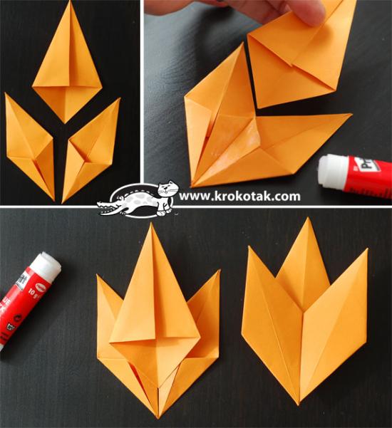 DIY Origami Fall Leaf Paper Wreath