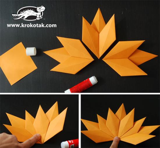 DIY Origami Fall Leaf Paper Wreath