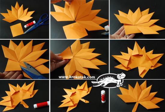 DIY Origami Fall Leaf Paper Wreath