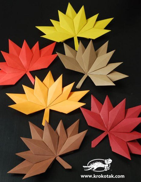 DIY Origami Fall Leaf Paper Wreath