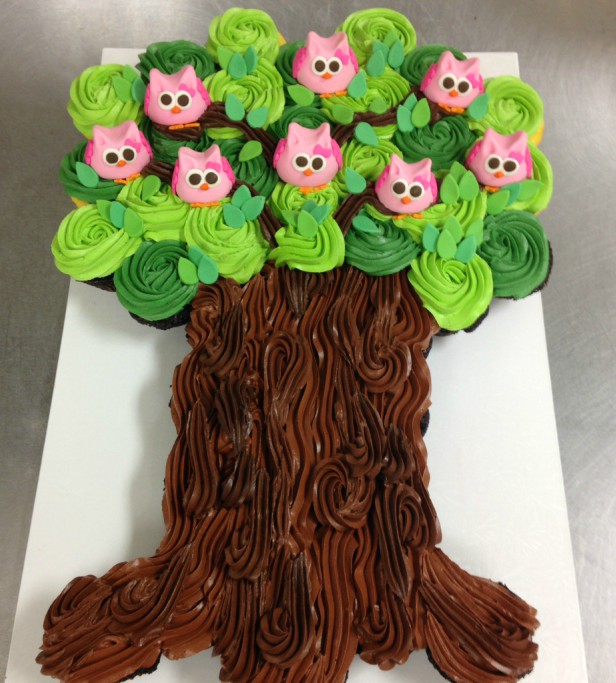 DIY Owl Cupcake Cake Tree Tower Recipe and Tutorial