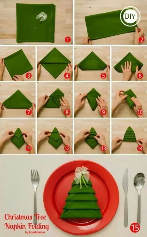 How to DIY Christmas Tree Napkin Folding (Video)