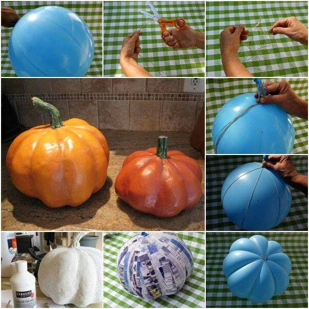 DIY Papier Mache Pumpkins
