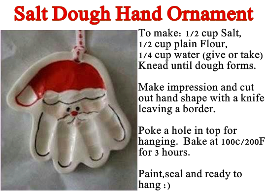 Salt Dough Hand Print Ornament