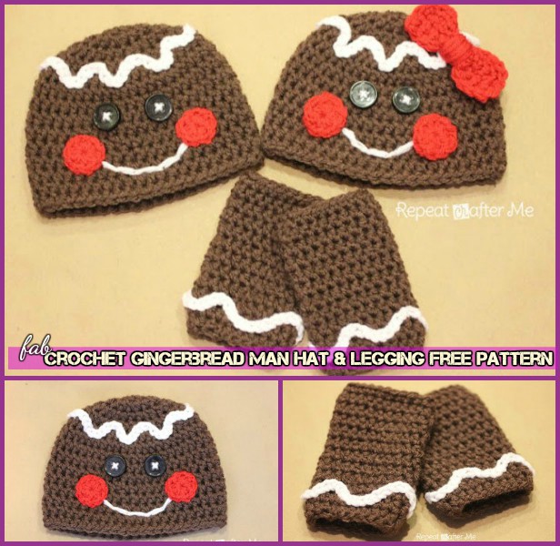 crochet gingerbread man hat & Legging Free pattern