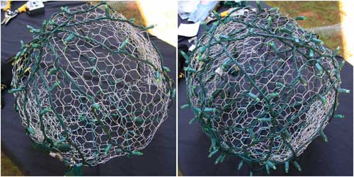 DIY LED String Light Giant Chicken Wire Christmas Light Ball Tutorials - Video