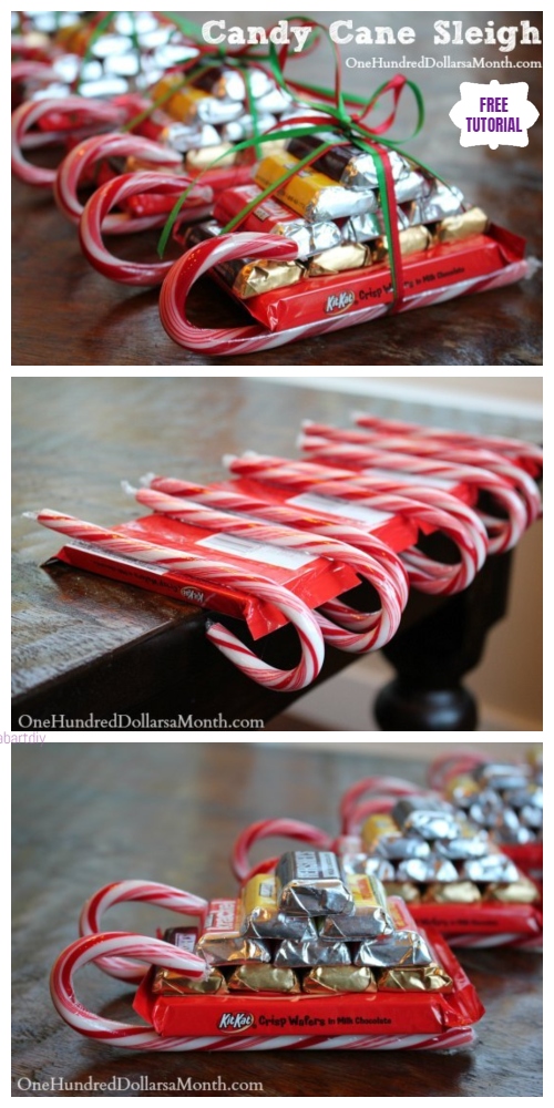 DIY Candy Cane Sleighs Express Christmas Gifts Pack - Easy Tutorials