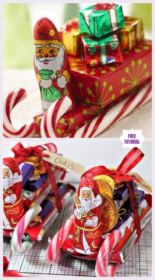 DIY Candy Cane Sleighs Express Christmas Gifts Pack - Easy Tutorial