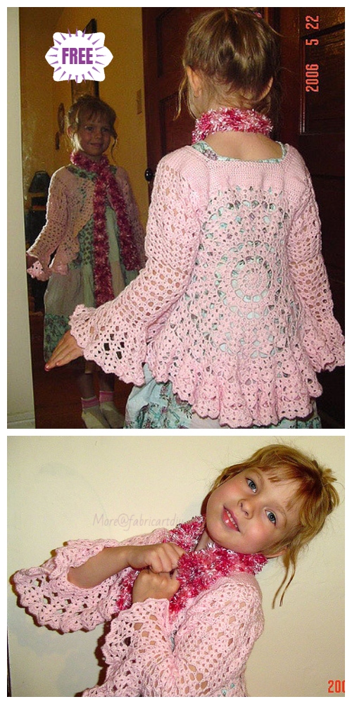 DIY Crochet Circle Cardigan Sweater Free Crochet Patterns - Crochet Hippy Jacket Free Crochet Pattern