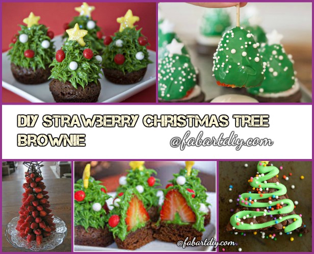 DIY Strawberry Christmas Tree Brownie Recipes and Tutorials