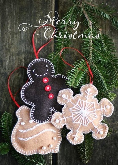 DIY Felt Christmas Ornament Tutorials - Free Templates