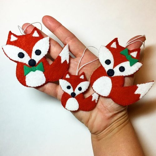 DIY Felt Christmas Ornament Tutorials - Free Templates Dove Fox