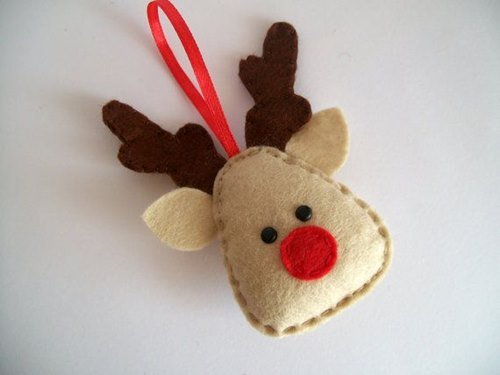 DIY Felt Christmas Ornament Tutorials - Free Templates Deer