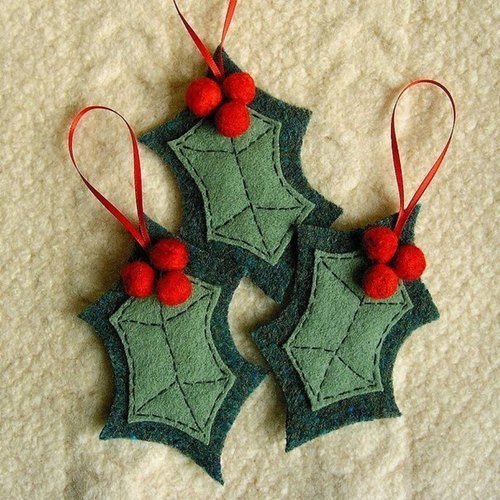 DIY Felt Christmas Ornament Tutorials - Free Templates 