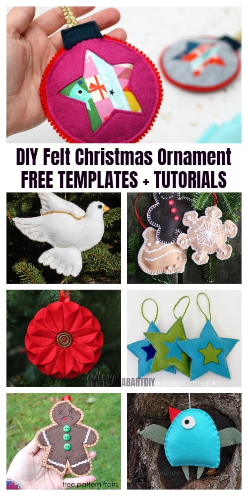 20 DIY Felt Christmas Ornament Tutorials - Free Templates