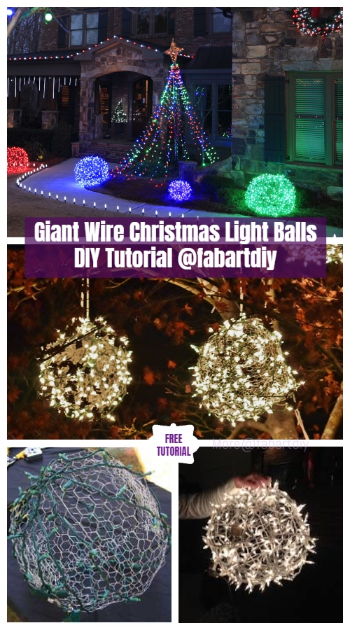 DIY LED String Light Giant Wire Christmas Light Ball Tutorials - Video