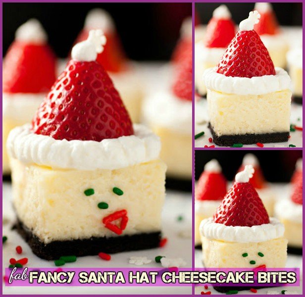 DIY Strawberry Santa Cheesecake Bite Recipe