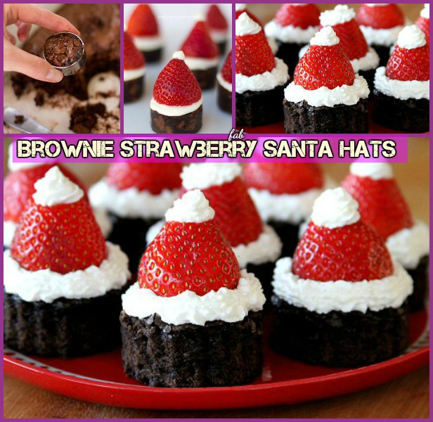 DIY Brownie strawberry Santa hat Recipe