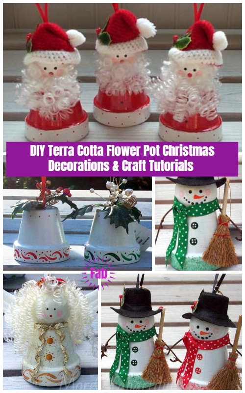DIY Terra Cotta Flower Pot Christmas Decorations & Craft Tutorials