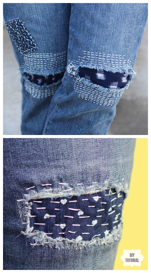 Fun DIY Jean Hole Patches in Cutest Ways - Patch Jean Holes with Bora Jean Repair DIY Tutorials