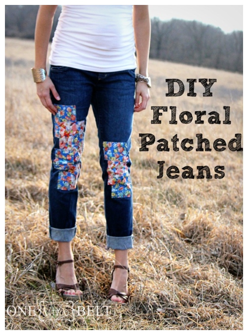 DIY Jean Hole Patches in Cutest Ways - DIY Floral Patched Jeans Tutorial