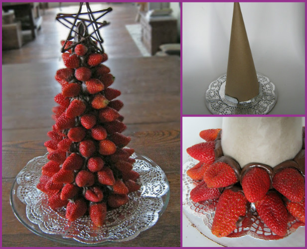 DIY Strawberry Christmas Tree Fruit Platter Tutorial