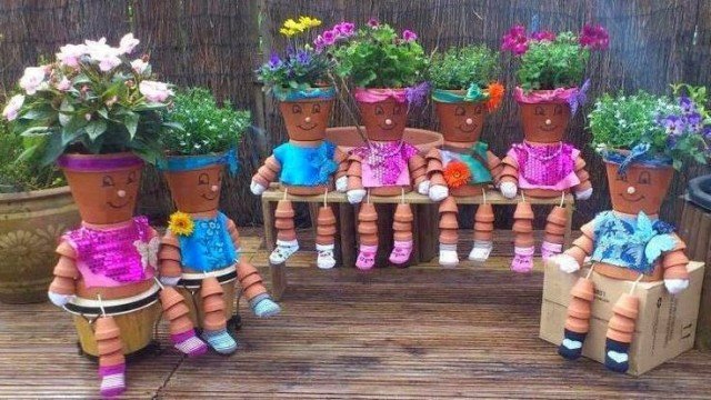 DIY Clay Pot Planter People Tutorials and Inspirations