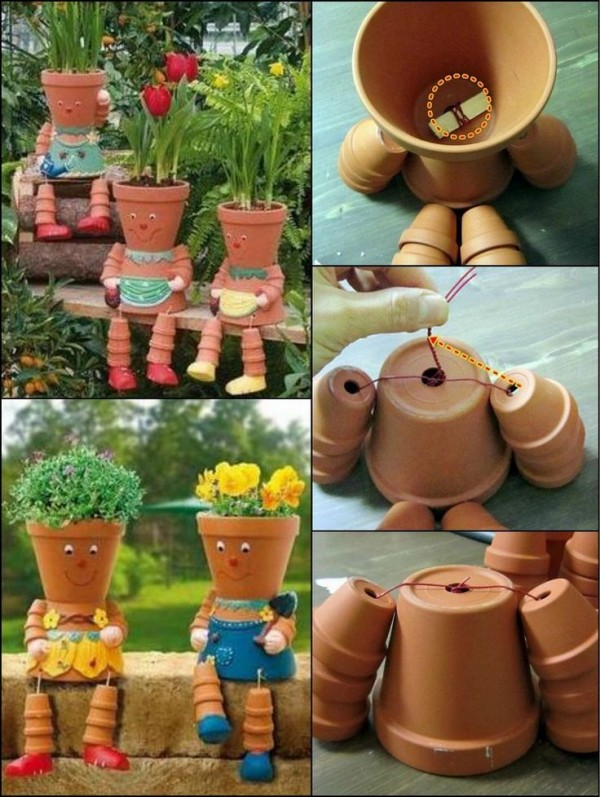 How to DIY Clay Pot Planter People Tutorials