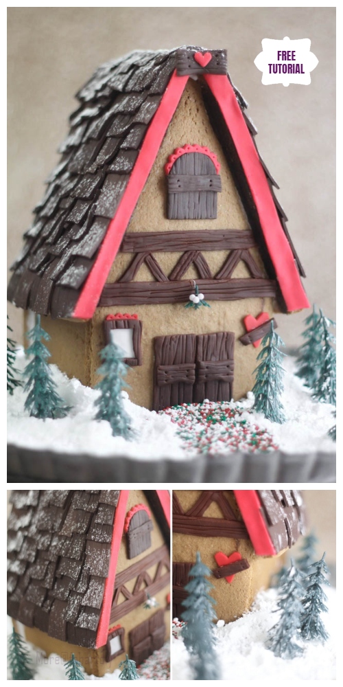 DIY Christmas Crackers Cottage Tutorials - DIY Gingerbread house Dough Tutorial