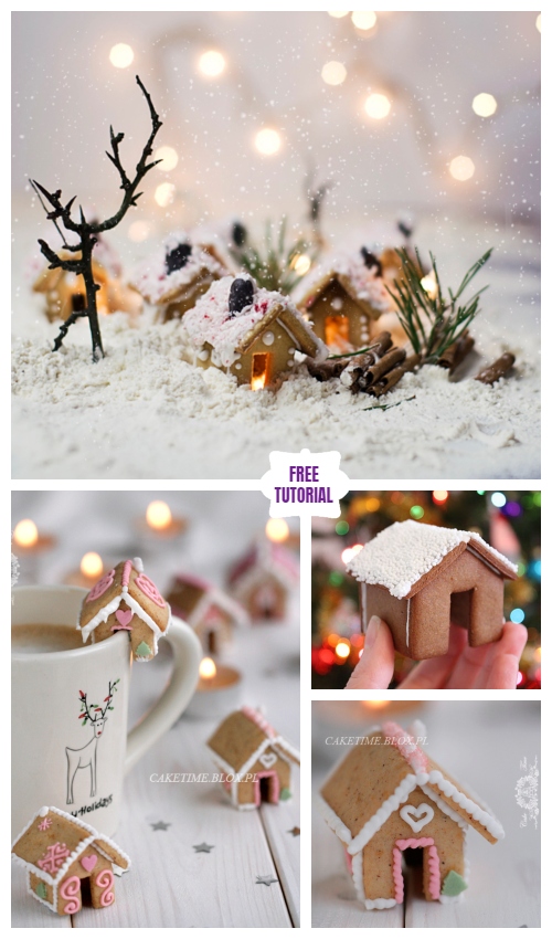 DIY Mini Gingerbread Houses Perch on Mug - Easy Tutorials